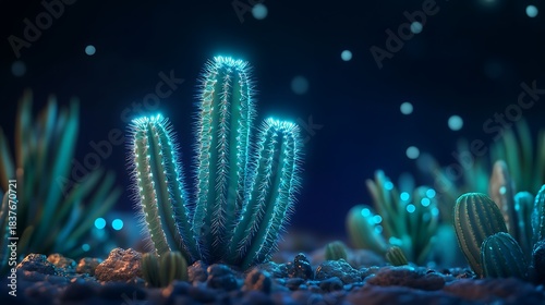 A cactus that absorbs moonlight and glows faintl