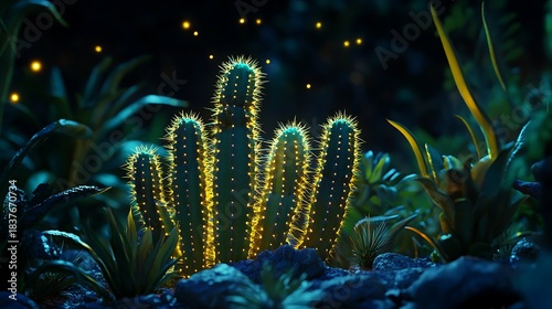A cactus that absorbs moonlight and glows faintl