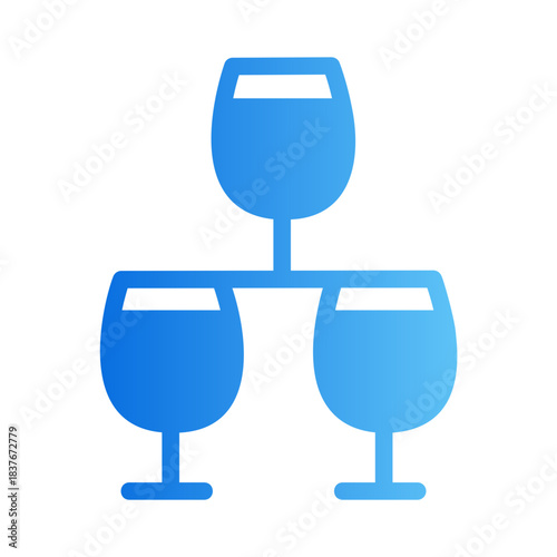 new year Line Gradient Icon