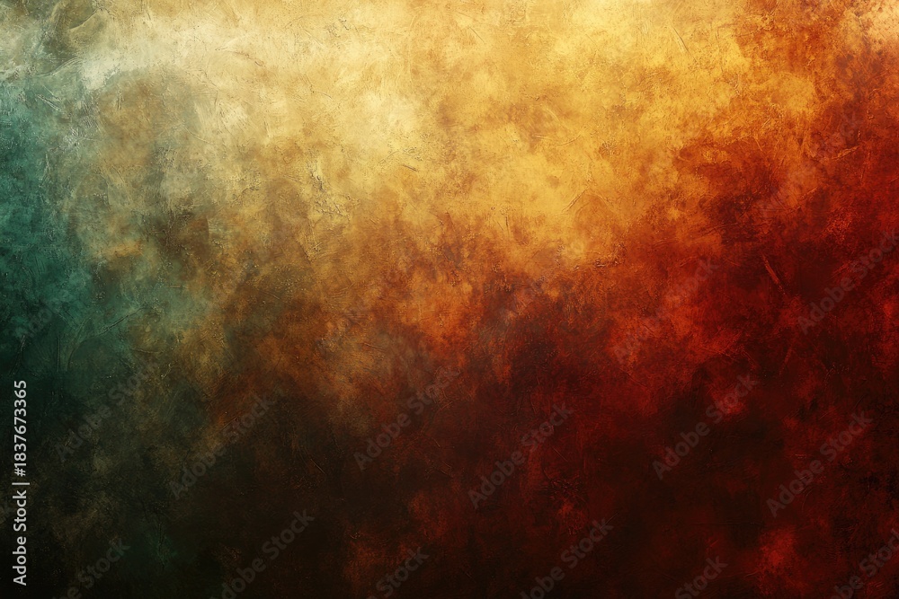 Obraz premium Abstract blended texture, teal to gold to maroon gradient.
