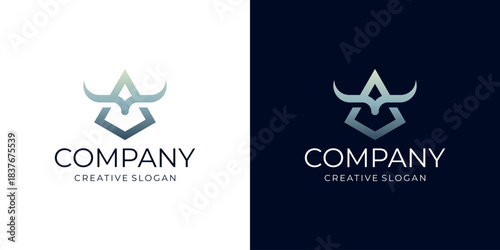 Premium Modern Minimalist Letter A Bull Horn Logo Design