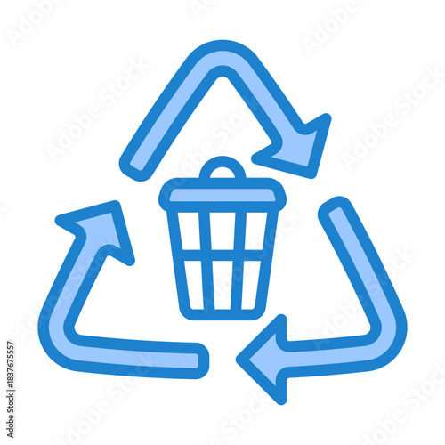 Recycling Icon - Blue Style