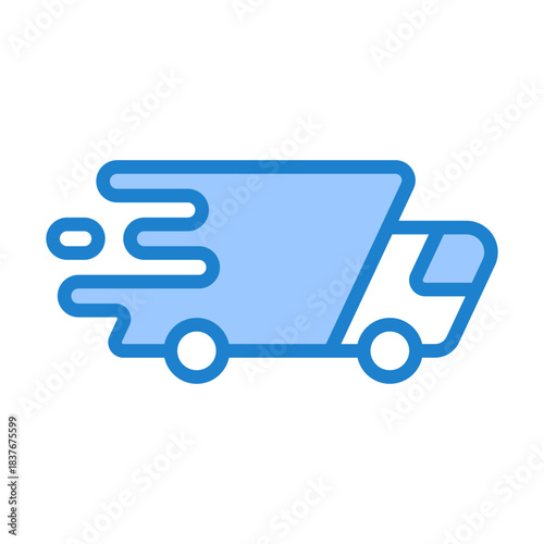 Delivery Truck Icon - Blue Style