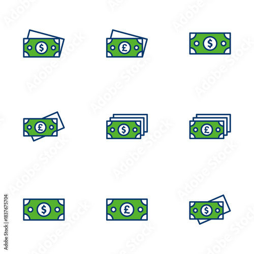 Money icon vector isolated on white background. Money vector icon. Dollar icon