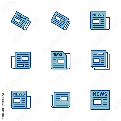 Newspaper icon vector isolated on white background. news paper icon vector