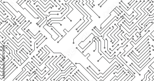 Abstract digital background with technology circuit board texture. Electronic motherboard illustration. Communication and engineering concept. Vector illustration