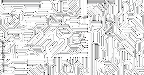 Abstract digital background with technology circuit board texture. Electronic motherboard illustration. Communication and engineering concept. Vector illustration