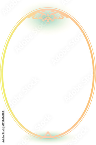 アンティークな楕円・円形の輝ゴールドフレーム素材