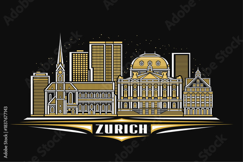 Vector illustration of Zurich