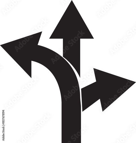 Way Direction Arrow Sign Icon. Road navigation arrows. Driving direction mark, location point crossroad. Way direction arrow sign. Vector illustration. Traffic way icon isolated Road arrow.