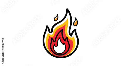 Vibrant Flame Illustration - A Symbol of Energy and Warmth.