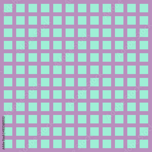 grid pattern, geometric design, mint green squares, lavender background, repeating pattern, minimal style, soft colors, modern geometric layout, simple pattern, seamless design
