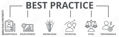 Best practice banner web icon vector illustration concept
