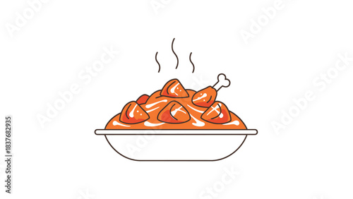 Delicious Spaghetti Pasta with Rich Tomato Sauce on a White Plate