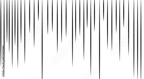 Material of concentrated lines of black cartoon-like effect lines. 