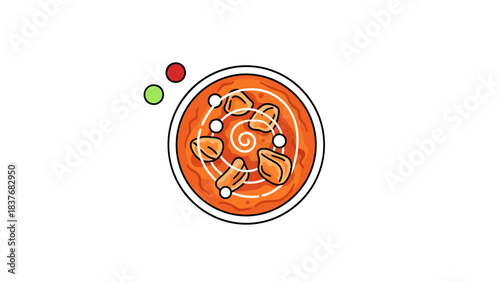 Close up of a healthy colorful salad bowl with fresh vegetables and herbs