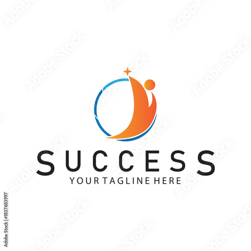 succes people logo icon vector illustration template design
