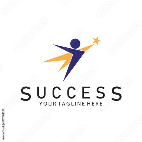 succes people logo icon vector illustration template design
