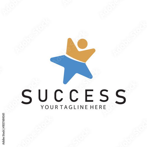 succes people logo icon vector illustration template design