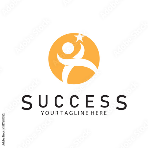 succes people logo icon vector illustration template design