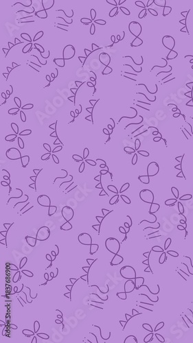 Light purple on a vertical background displays question marks, flowers, eyelashes, and infinity symbols. Suitable for social media posts, blogs, and presentations. 