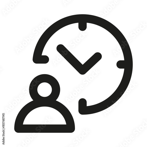Time management icon. Modern professional minimal line vector icon representing scheduling productivity organization clarity and clean visual design