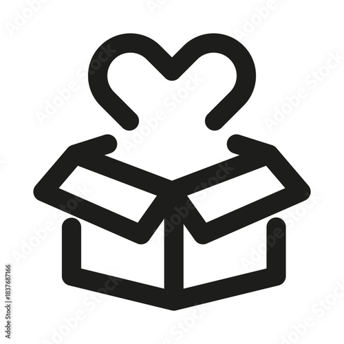 Donation charity icon. Modern professional minimal line vector icon representing giving support generosity clarity and clean visual design