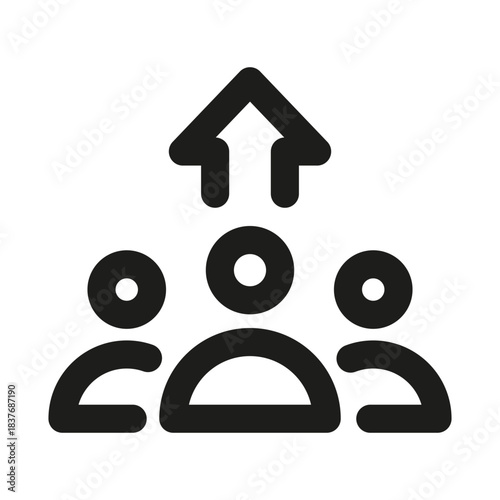 Team growth icon. Modern professional minimal line vector icon symbolizing success career progression collaboration clarity ambition and clean visual style