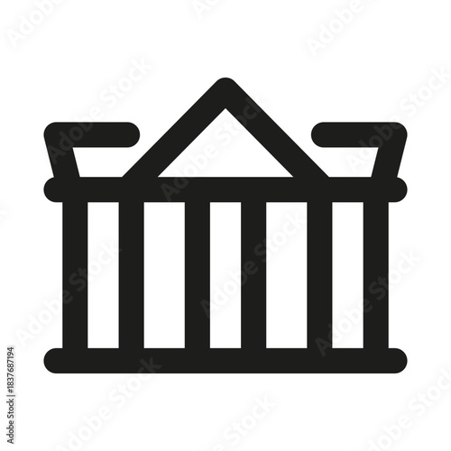 Museum icon. Modern professional minimal line vector icon illustrating culture history architecture clarity heritage and clean institutional visual design