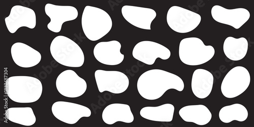 Abstract blobs organic shape set. Fluid liquid rectangle shapes collection. Speech bubble blob shape