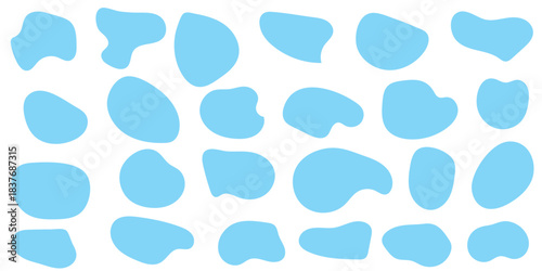 Abstract blobs organic shape set. Fluid liquid rectangle shapes collection. Speech bubble blob shape