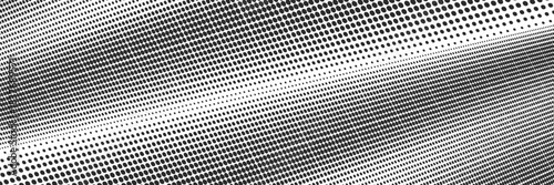 Black and white vector dotted panoramic paper image. Graphic regular dot grid background. eps 10