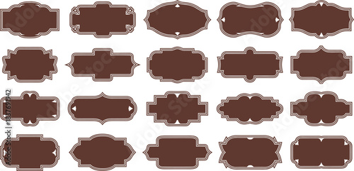 Graphic Design, Decorative Labels, Digital Art, Vector Graphics, Creative Environment, Top View, Versatile Visuals