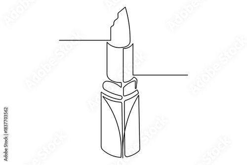 Continuous line drawing of a lipstick tube icon minimalist design simple