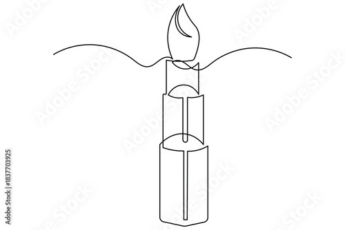 Cosmetic product lipstick continuous outline drawing simple style beauty