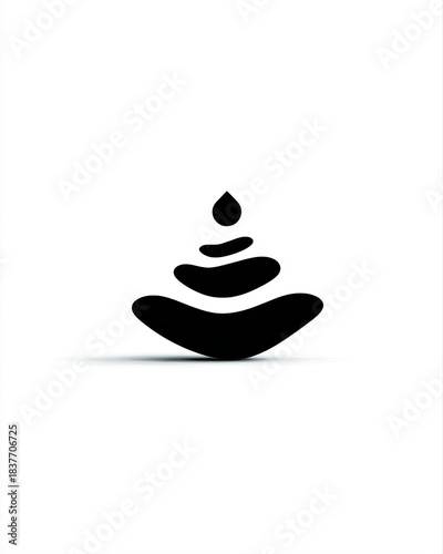 Minimalist meditation icon with smooth strokes and balanced spacing