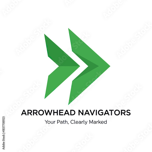 Arrowhead Navigators Logo with Green Forward Arrows and Tagline.
