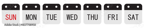 Weekly calendar icons with days of the week