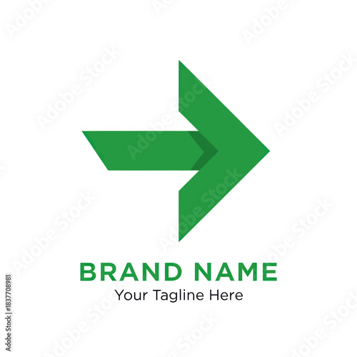 Free Download Green Arrow Logo Design with Brand Name and Tagline. - GFXLoad