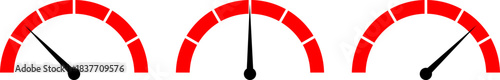 Red Speedometer and Gauge Icons
