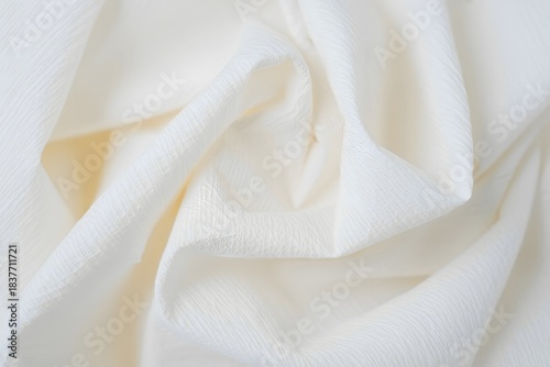 Cream Textured Fabric Close-Up - Softness and Detail