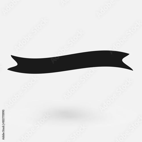 A smooth black wavy ribbon banner silhouette with pointed ends Minimal and versatile ideal for labels, logos badges packaging vintage designs crafts decals and decorative layouts Vector