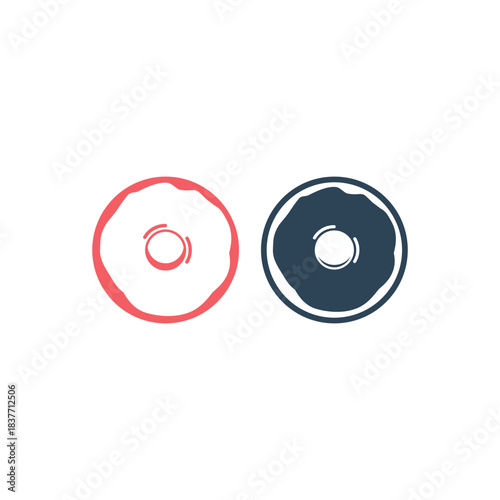 Glazed cake with a hole vector icons set. Donut, Doughnut design illustration
