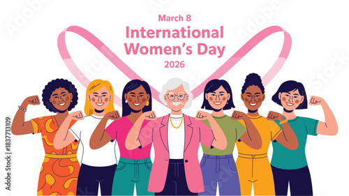Illustration of international womens day 2026 celebration illustration