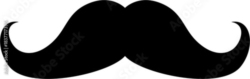Black mustache icon vector image in simple and bold style