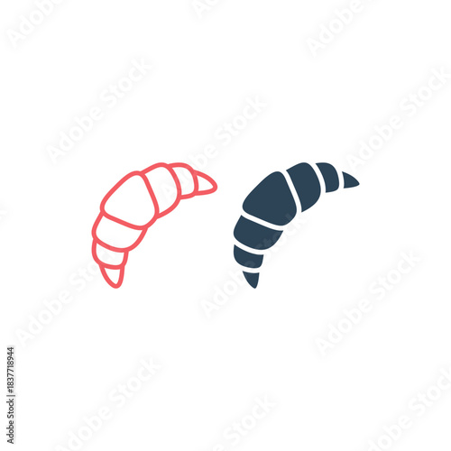 Bakery croissant icons set from Bistro and restaurant. Bakery croissant vector isolated trendy illustration