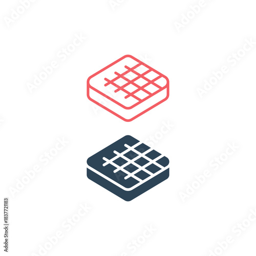 Waffle icons set flat vector template design trendy