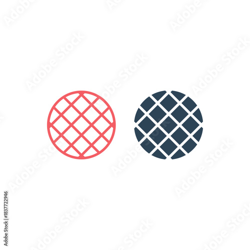 Waffle icons set flat vector template design trendy