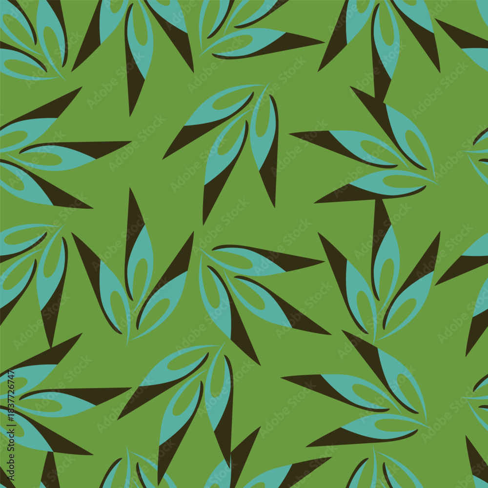 Fototapeta premium green leaves seamless pattern