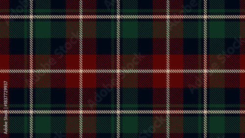 Checkered tartan plaid with twill weave repeat pattern in green black white.Christmas gingham seamless pattern.Geometric graphic vector illustration background design for fabric and print.